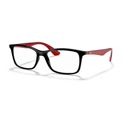 Ray-Ban Eyeglasses Unisex Rb7047 Optics - Red Frame Clear Lenses Polarized 56-17