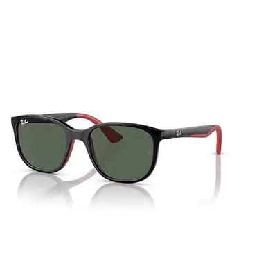 Ray-Ban Sunglasses Children Rb9078s Kids Bio-based - Black On Red Frame Green Lenses 48-16