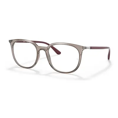 Ray-Ban Eyeglasses Unisex Rb7190 Optics - Bordeaux Frame Clear Lenses Polarized 53-19