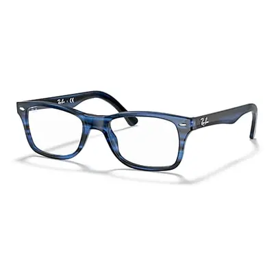 Ray-Ban Eyeglasses Unisex Rb5228 Optics - Striped Blue Frame Clear Lenses Polarized 53-17