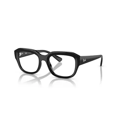 Ray-Ban Eyeglasses Unisex Leonid Optics Bio-based - Black Frame Clear Lenses Polarized 52-20