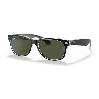 Ray-Ban Sunglasses Unisex New Wayfarer Color Mix - Black On Transparent Frame Green Lenses 58-18