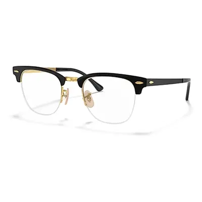 Ray-Ban Eyeglasses Unisex Clubmaster Metal Optics - Black Frame Clear Lenses 50-22