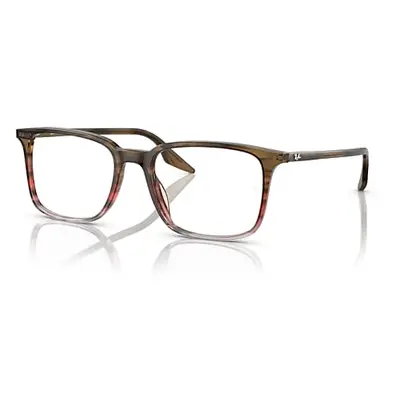 Ray-Ban Eyeglasses Unisex Rb5421 Optics - Striped Brown & Red Frame Demo Lens Lenses Polarized 5