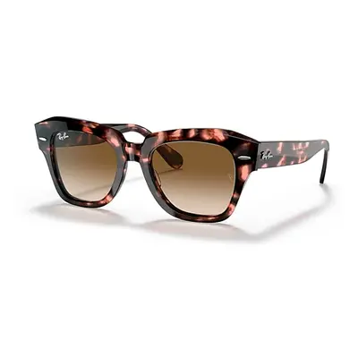 Ray-Ban Sunglasses Unisex State Street Fleck - Pink Havana Frame Brown Lenses 52-20