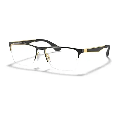 Ray-Ban Eyeglasses Unisex Rb6335 Optics - Gold Frame Clear Lenses Polarized 56-17