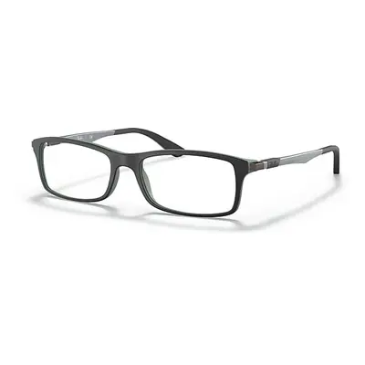 Ray-Ban Eyeglasses Unisex Rb7017 Optics - Black On Green Frame Clear Lenses 54-17