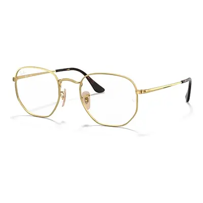 Ray-Ban Eyeglasses Unisex Hexagonal Optics - Arista Gold Frame Clear Lenses 48-21