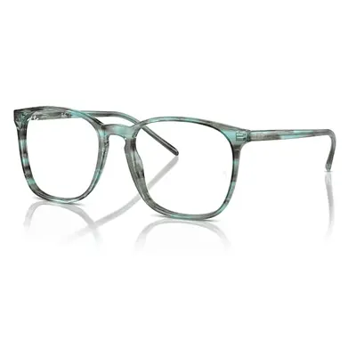 Ray-Ban Eyeglasses Unisex Rb5387 Optics - Striped Green Frame Clear Lenses Polarized 52-18