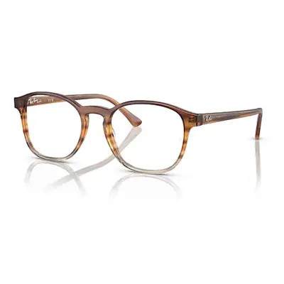 Ray-Ban Eyeglasses Unisex Rb5417 Optics - Striped Brown & Yellow Frame Clear Lenses Polarized 52