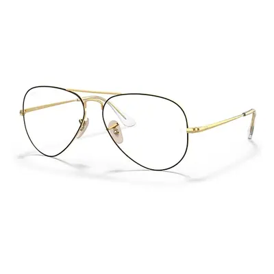 Ray-Ban Eyeglasses Unisex Aviator Optics - Gold Frame Clear Lenses Polarized 58-14