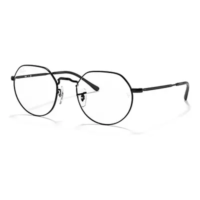 Ray-Ban Eyeglasses Unisex Jack Optics - Shiny Black Frame Clear Lenses Polarized 49-20