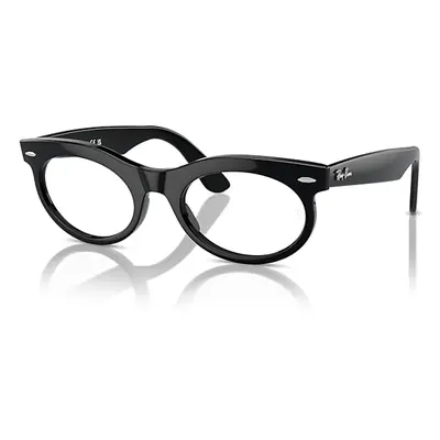 Ray-Ban Eyeglasses Unisex Wayfarer Oval Optics - Black Frame Clear Lenses Polarized 53-22