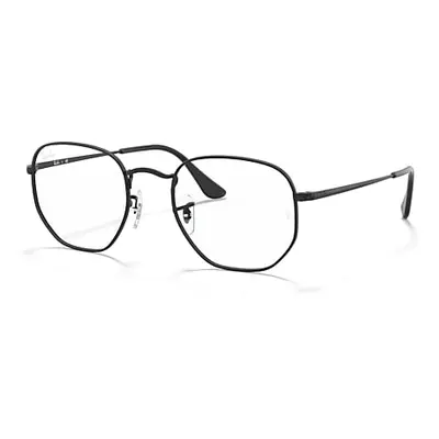 Ray-Ban Eyeglasses Unisex Hexagonal Optics - Black Frame Clear Lenses 48-21