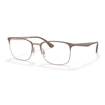 Ray-Ban Eyeglasses Unisex Rb6421 Optics - Light Brown Frame Clear Lenses 52-18