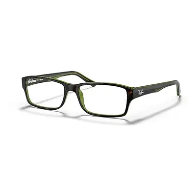 Ray-Ban Eyeglasses Unisex Rb5169 Optics - Havana On Green Transparent Frame Clear Lenses 52-16