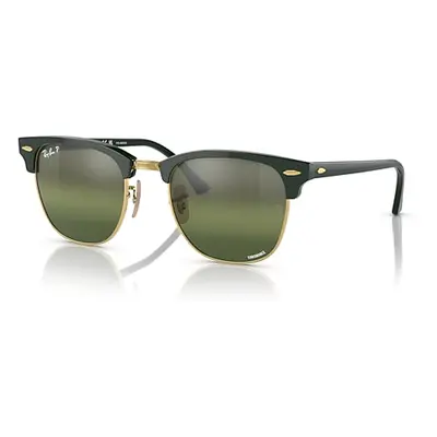 Ray-Ban Sunglasses Unisex Clubmaster Chromance - Green Frame Silver Lenses Polarized 55-21