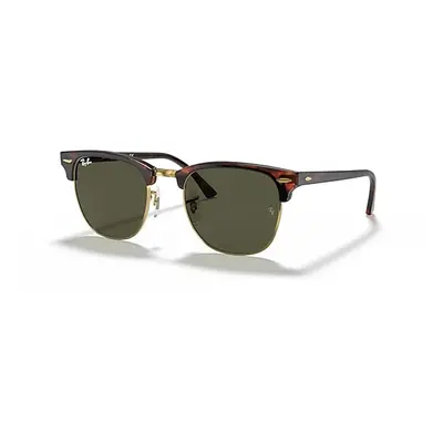 Ray-Ban Sunglasses Unisex Clubmaster Classic - Tortoise On Gold Frame Green Lenses 55-21