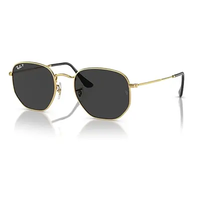 Ray-Ban Sunglasses Unisex Hexagonal Flat Lenses X The Ones - Arista Gold Frame Black Lenses Pola