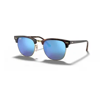 Ray-Ban Sunglasses Unisex Clubmaster Flash Lenses - Havana On Gold Frame Blue Lenses 51-21