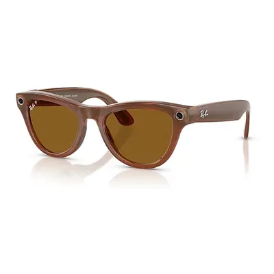 Ray-Ban Smart Glasses | Meta Skyler Unisex Caramel Frame Brown Lenses 52-20 Facebook Glasses