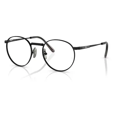 Ray-Ban Eyeglasses Unisex Round II Titanium Optics - Black Frame Clear Lenses Polarized 47-20