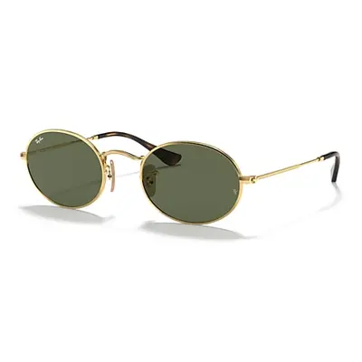 Ray-Ban Sunglasses Unisex Oval Flat Lenses - Arista Gold Frame Green Lenses 48-21