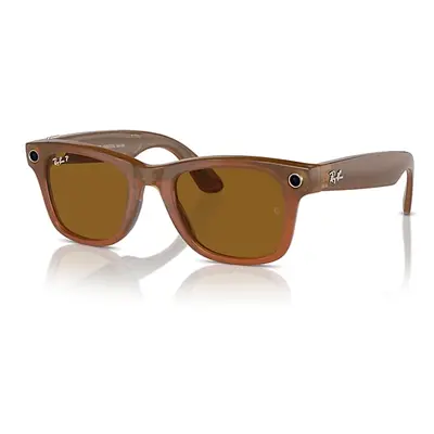 Ray-Ban AI Glasses | Meta Wayfarer Unisex Caramel Frame Brown Lenses 53-22 Facebook Glasses