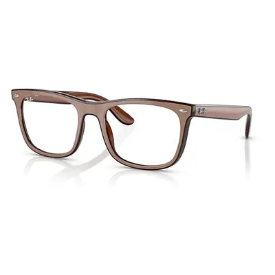 Ray-Ban Eyeglasses Unisex Rb7209 Optics - Dark Brown Frame Clear Lenses Polarized 53-20