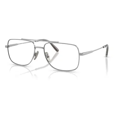 Ray-Ban Eyeglasses Unisex William Titanium Optics - Silver Frame Clear Lenses Polarized 56-17