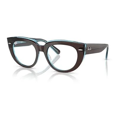 Ray-Ban Eyeglasses Woman Doreen Optics - Brown On Transparent Blue Frame Clear Lenses Polarized 