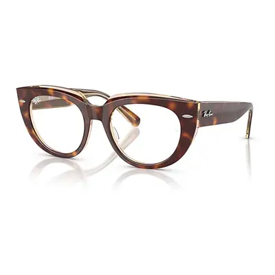 Ray-Ban Eyeglasses Woman Doreen Optics - Light Havana On Multicolour Frame Clear Lenses Polarize