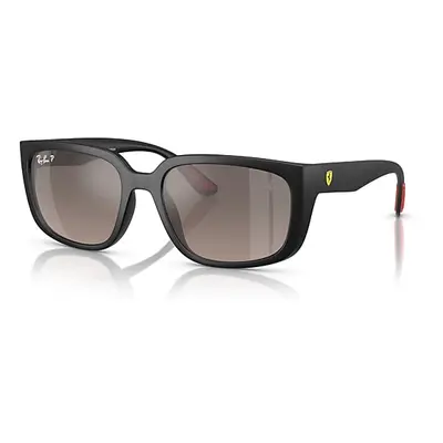 Ray-Ban Sunglasses Unisex Rb4443m Scuderia Ferrari Collection Chromance - Matte Black Frame Grey