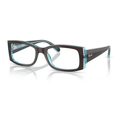 Ray-Ban Eyeglasses Woman Miriam Optics - Brown On Transparent Blue Frame Clear Lenses Polarized 