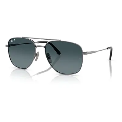 Ray-Ban Sunglasses Unisex William Titanium - Gunmetal Frame Blue Lenses Polarized 59-17