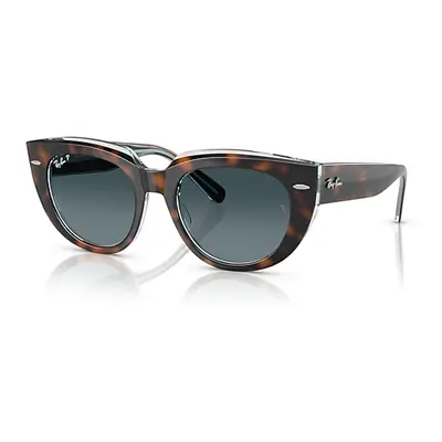 Ray-Ban Sunglasses Woman Doreen - Dark Havana On Transparent Multicolour Frame Blue Lenses Polar