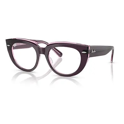 Ray-Ban Eyeglasses Woman Doreen Optics - Violet On Transparent Pink Frame Clear Lenses Polarized