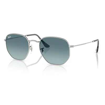 Ray-Ban Sunglasses Unisex Hexagonal Flat Lenses - Silver Frame Grey Lenses 51-21