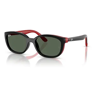 Ray-Ban Clipon Children Rb1632 Clip-on Kids Bio-based - Black On Rubber Red Frame Green Lenses 4