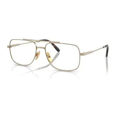 Ray-Ban Eyeglasses Unisex William Titanium Optics - Arista Gold Frame Clear Lenses Polarized 56-