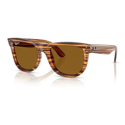 Ray-Ban Sunglasses Unisex Wayfarer Reverse - Striped Havana Frame Brown Lenses Polarized 50-22