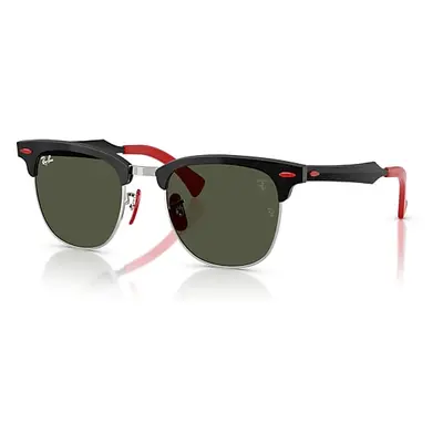 Ray-Ban Sunglasses Unisex Rb3807m Scuderia Ferrari Collection - Brushed Black Frame Green Lenses