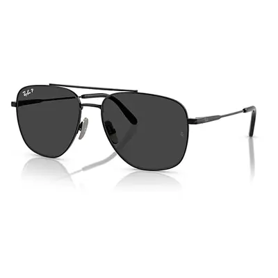 Ray-Ban Sunglasses Unisex William Titanium - Black Frame Black Lenses Polarized 59-17