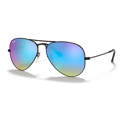 Ray-Ban Sunglasses Unisex Aviator Flash Lenses Gradient - Black Frame Blue Lenses 62-14