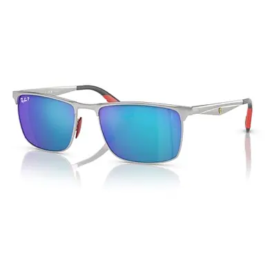 Ray-Ban Sunglasses Unisex Rb3726m Scuderia Ferrari Collection - Silver Frame Blue Lenses Polariz