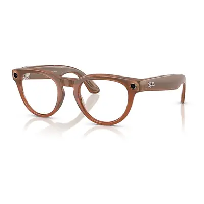 Ray-Ban AI Glasses | Meta Headliner Unisex Caramel Frame Blue Lenses 50-23 Facebook Glasses