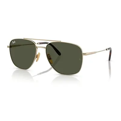 Ray-Ban Sunglasses Unisex William Titanium - Arista Gold Frame Green Lenses 59-17