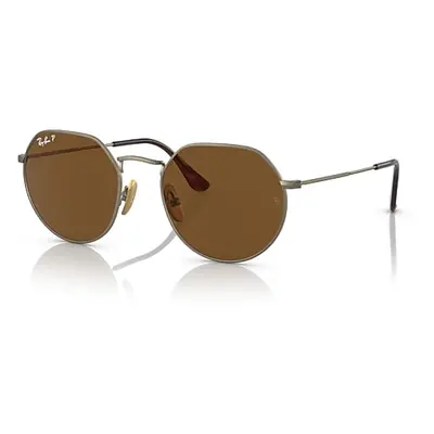 Ray-Ban Sunglasses Unisex Jack Titanium - Gold Frame Brown Lenses Polarized 51-20