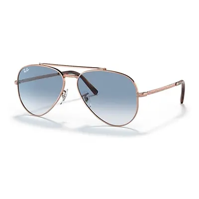 Ray-Ban Sunglasses Unisex New Aviator - Pink Gold Frame Blue Lenses 55-14