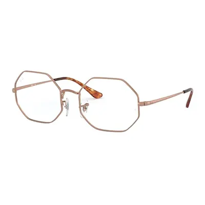 Ray-Ban Eyeglasses Unisex Rb1972v Octagon - Bronze-copper Frame Clear Lenses Polarized 51-19